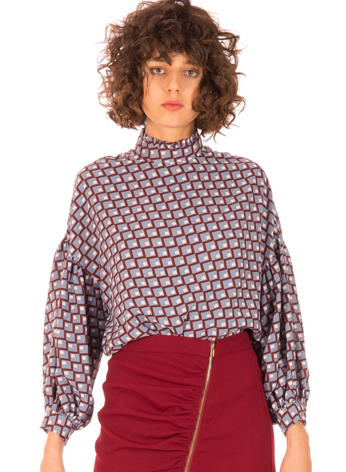 Blusa com padrão geométrico para mulher da Minueto