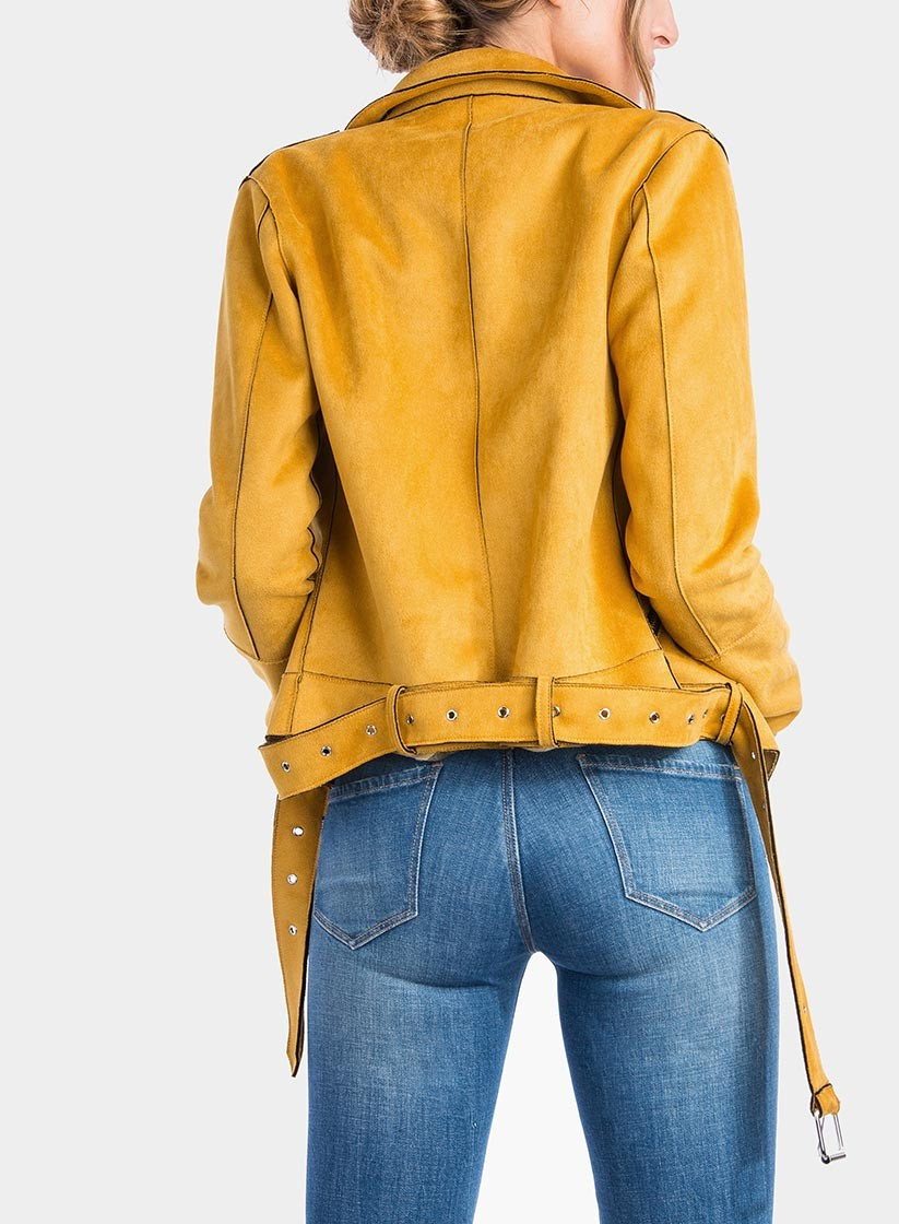 Costas de blusão Biker amarelo da Tiffosi