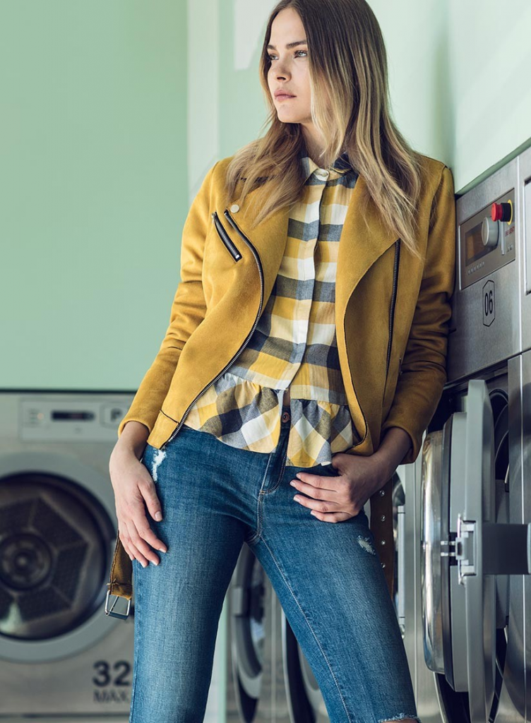 Frente de blusão Biker amarelo da Tiffosi