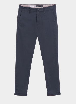Calças chino slim fit em azul escuro para homem da Tiffosi