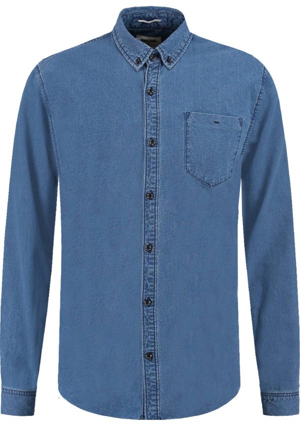 Camisa azul com mangas compridas para homem da Garcia Jeans