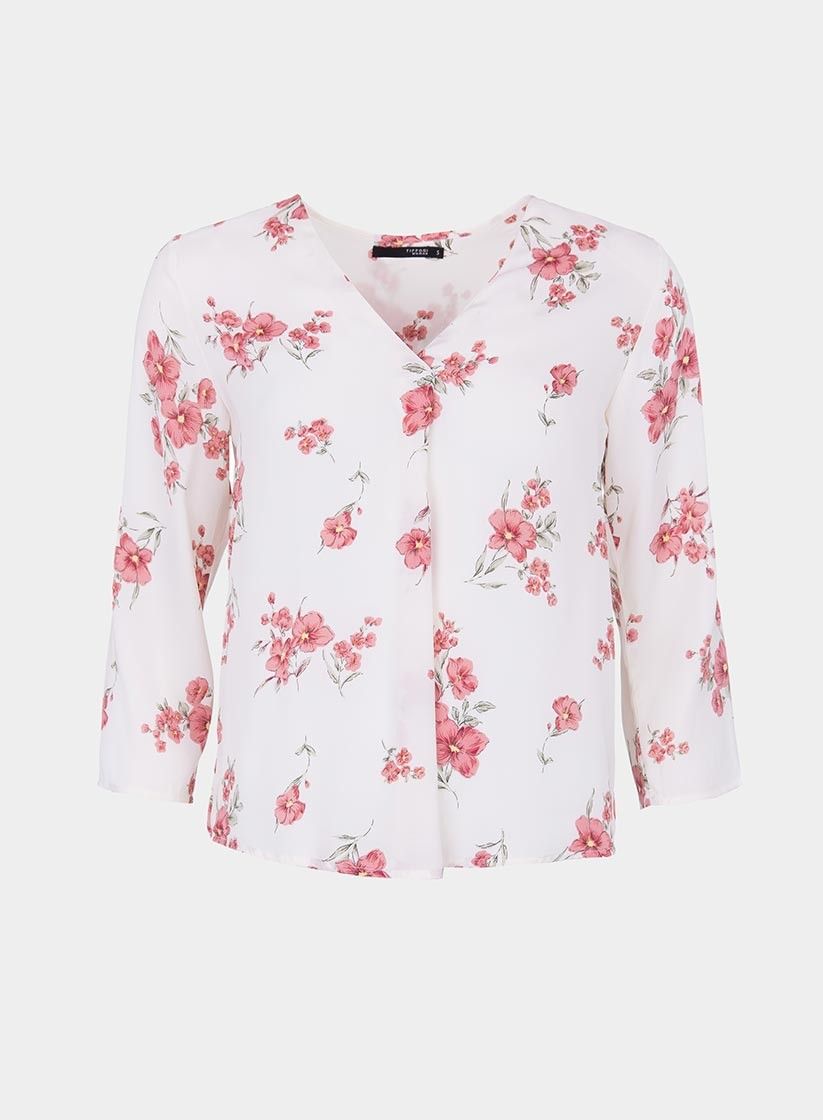 Frente de blusa com decote em bico da Tiffosi
