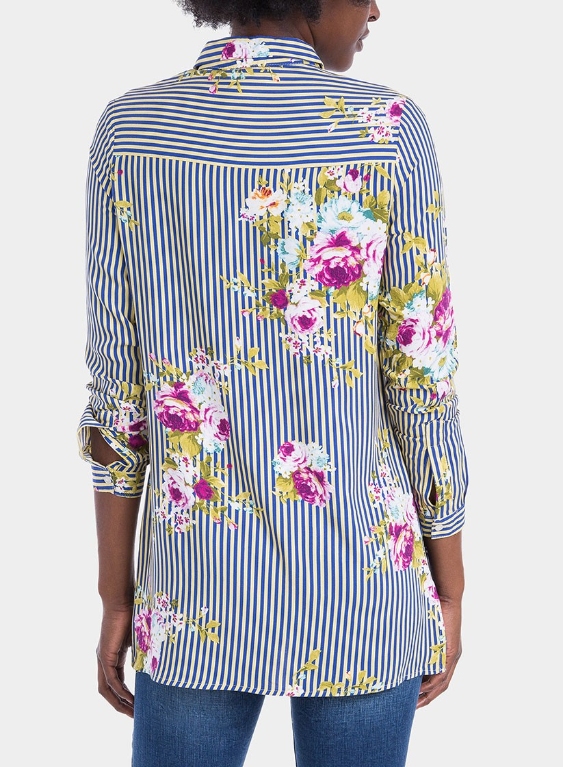 Costas de camisa comprida com estampa floral da Tiffosi