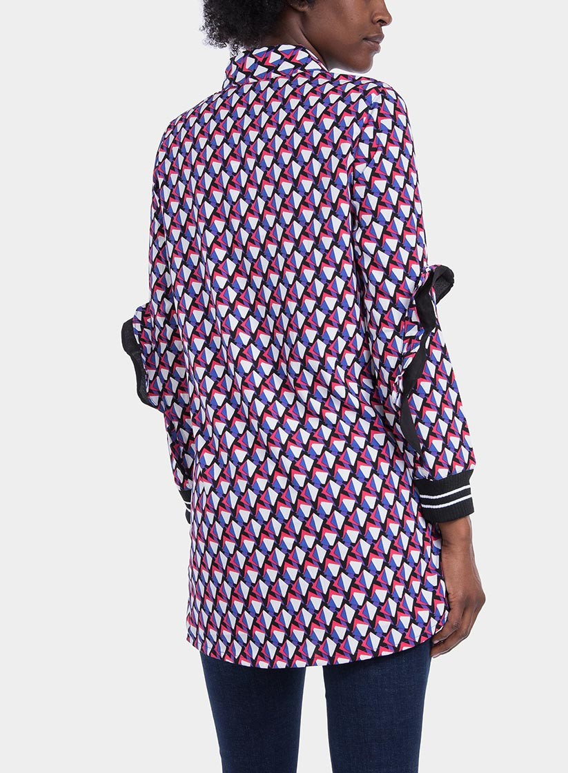 Costas de camisa comprida com print geométrico da Tiffosi