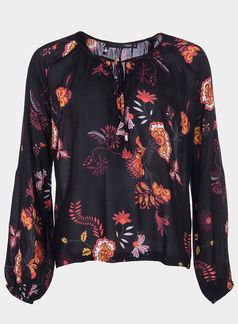 Frente de blusa com estampado floral da Tiffosi