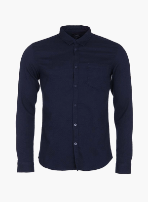 Camisa slim fit textura azul marino para homem da Tiffosi