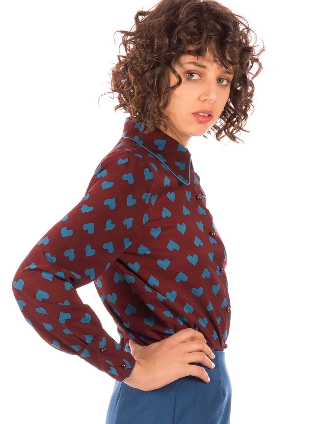 Camisa com print corações para mulher da Minueto