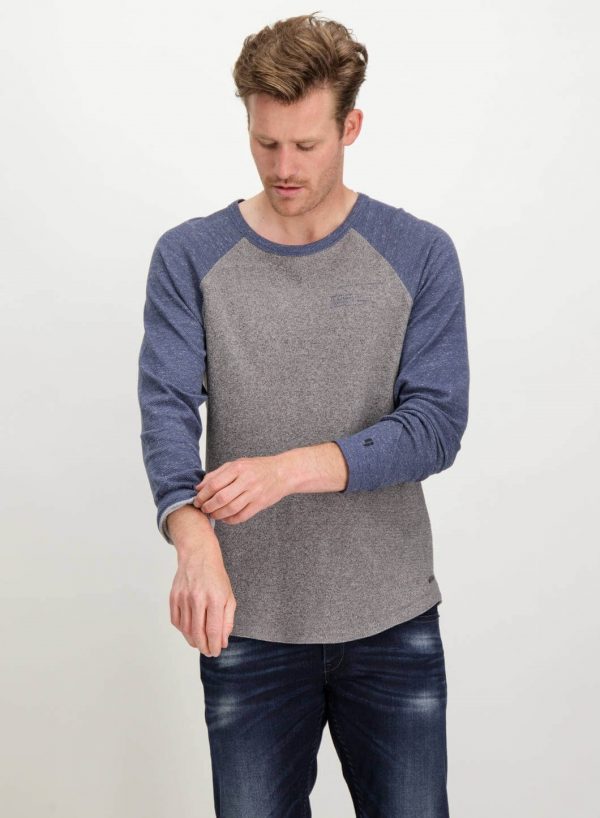 sweatshirt bicolor da Garcia Jeans em azul e cinza para homem