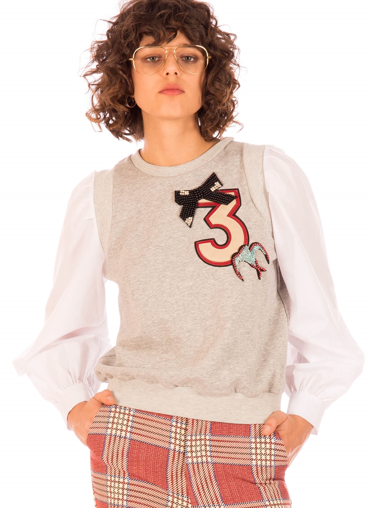 Camisola com mangas de camisa para mulher da Minueto