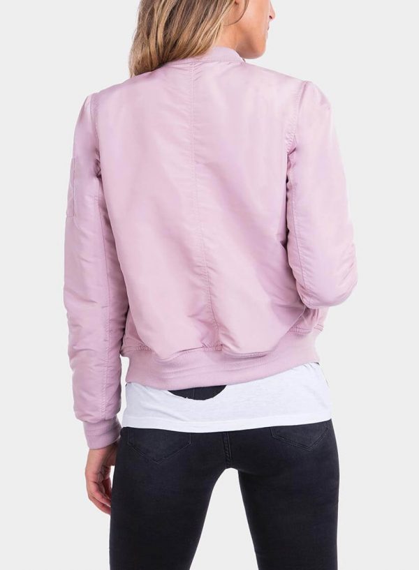 Costas de casaco bomber fecho na manga rosa da Tiffosi