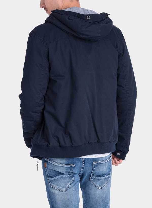 Costas de casaco com Capuz pormenor cordões em azul marino para homem da Tiffosi