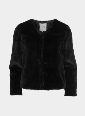 Casaco de pelo preto de mulher da Tiffosi