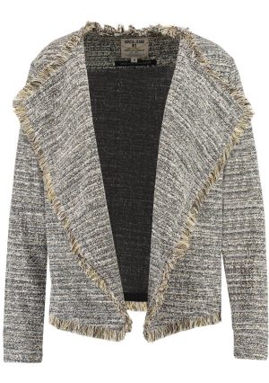 Casaco com franjas em cinza mescla para mulher da Garcia Jeans