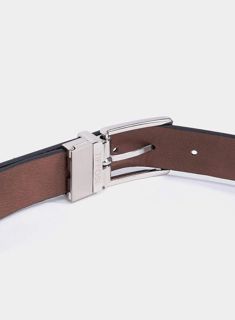 Cinto reversível preto e castanho para homem da Tiffosi