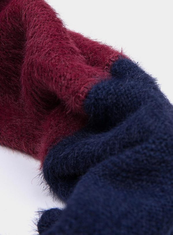 Gola bicolor azul/bordô da mulher da Tiffosi