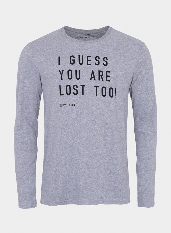 T-Shirt cinza claro com impressão para homem da Tiffosi