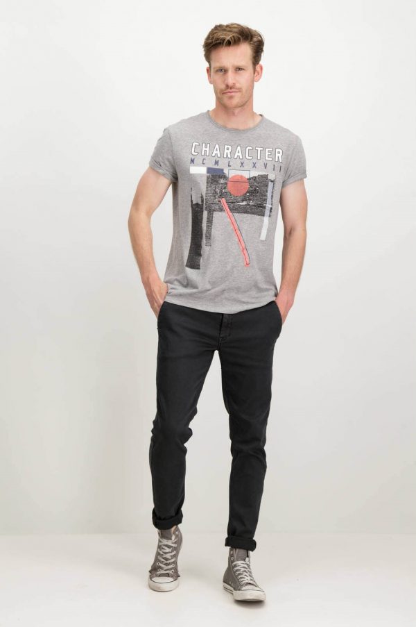 Frete da t-shirt com print Garcia Jeans em cinza para homem