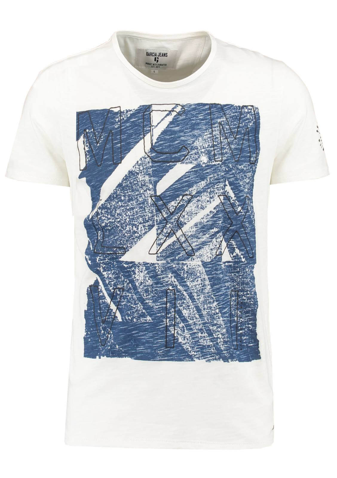 T-shirt branca bordada para homem da Garcia Jeans