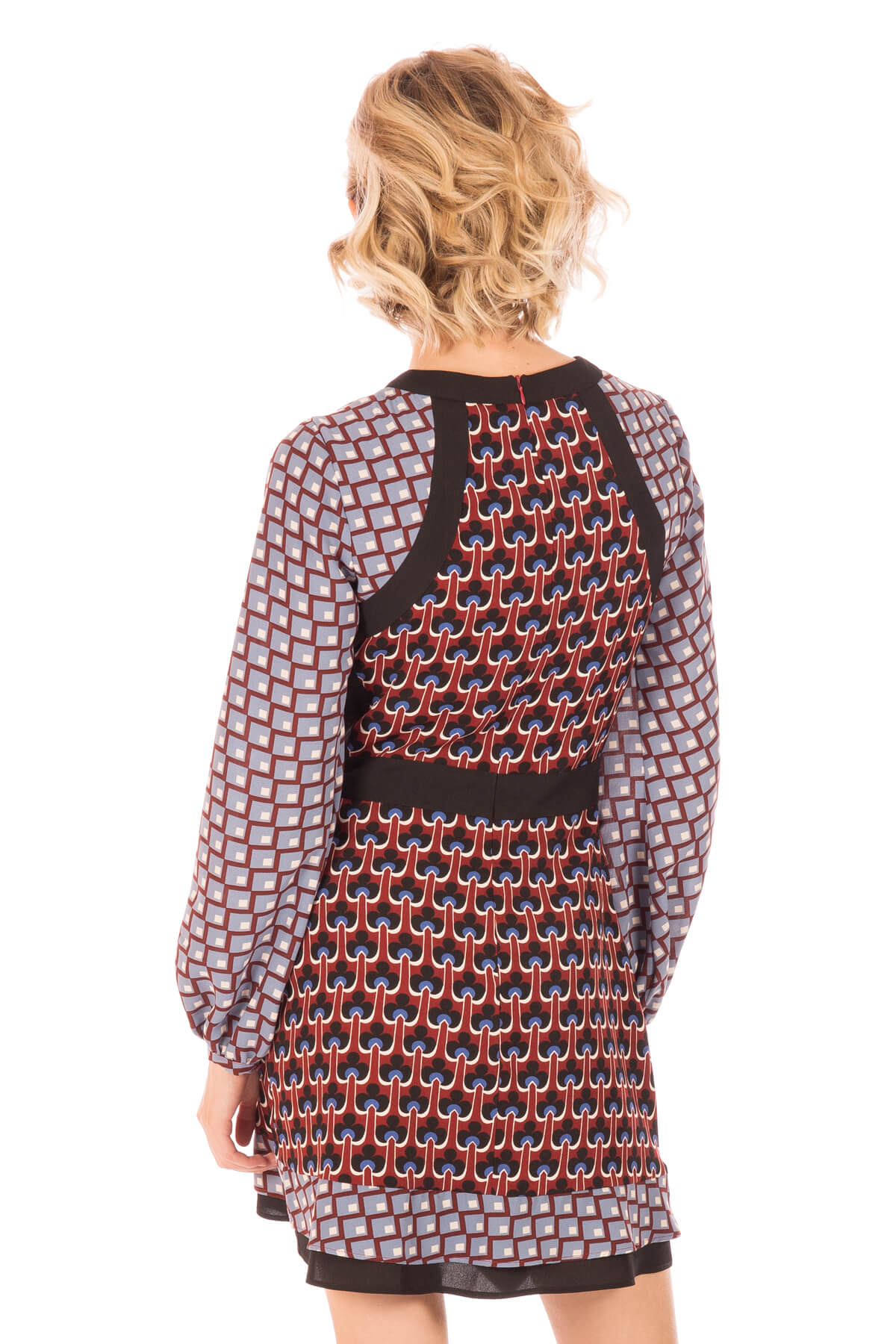 Costas de vestido mix de padrões da Minueto