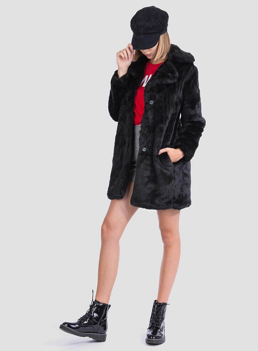 Casaco comprido de pelo para mulher da Tiffosi