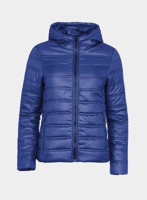 Casaco acolchoado azul com bolsa para mulher da Tiffosi