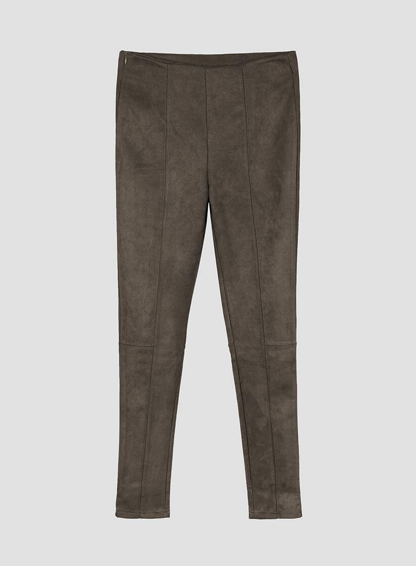 Legging efeito camurça verde para mulher da Tiffosi