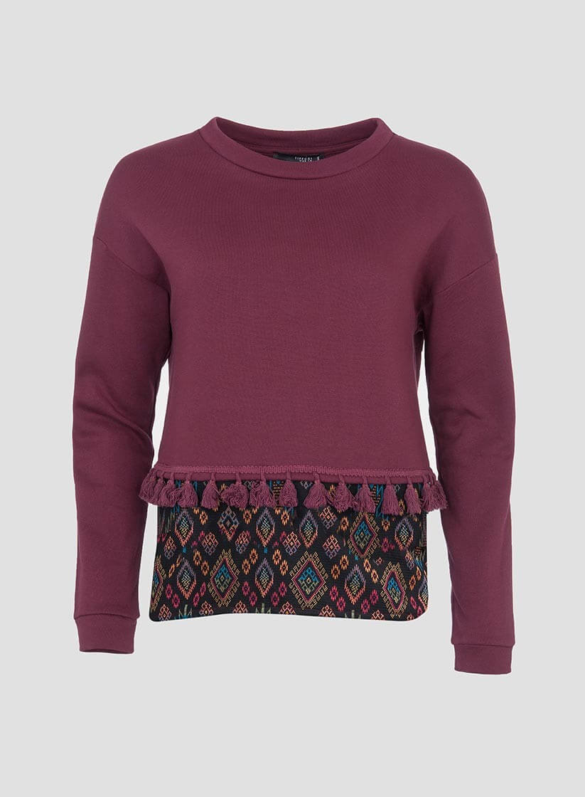 Sweatshirt combinada borlas para mulher da Tiffosi