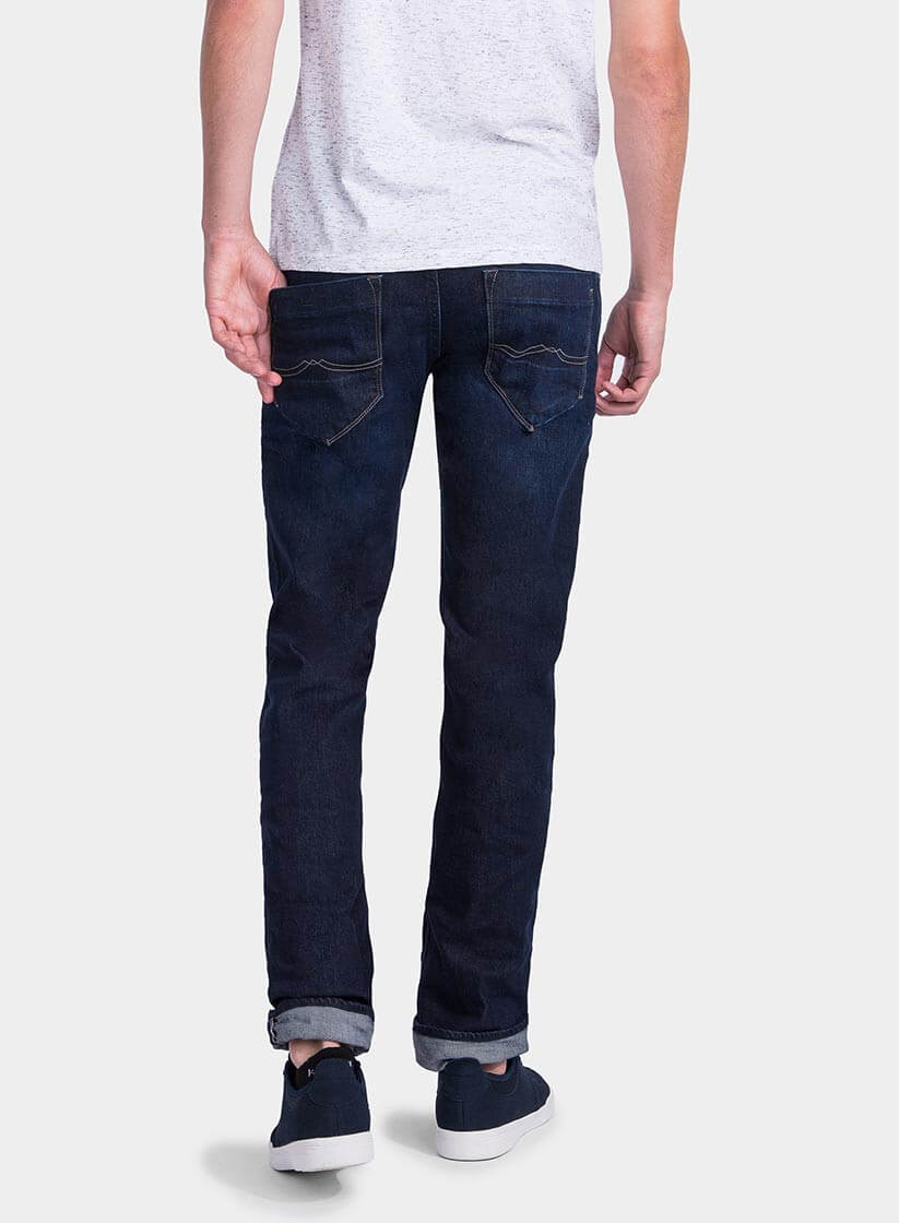 Calças de ganga escura John slim para homem da Tiffosi