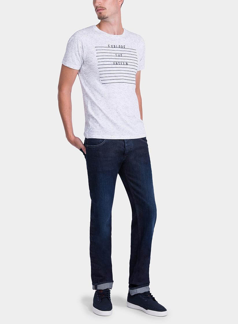 Calças de ganga escura John slim para homem da Tiffosi