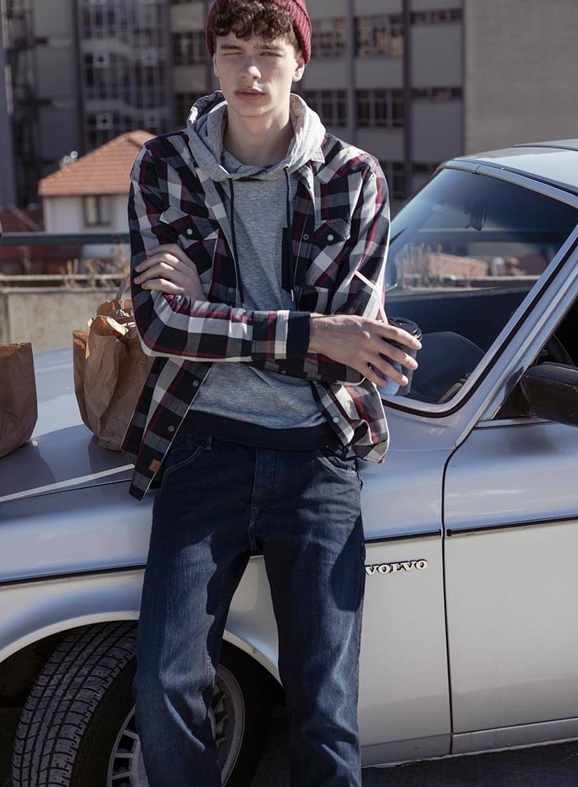 Calças de ganga escura John slim para homem da Tiffosi