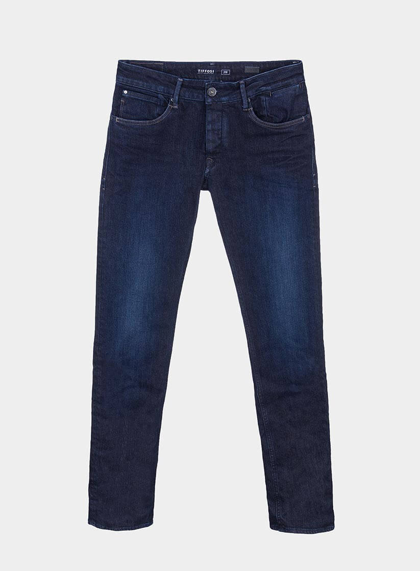 Calças de ganga escura John slim para homem da Tiffosi