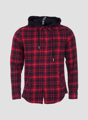 Camisa xadrez com capuz amovível para homem da Tiffosi