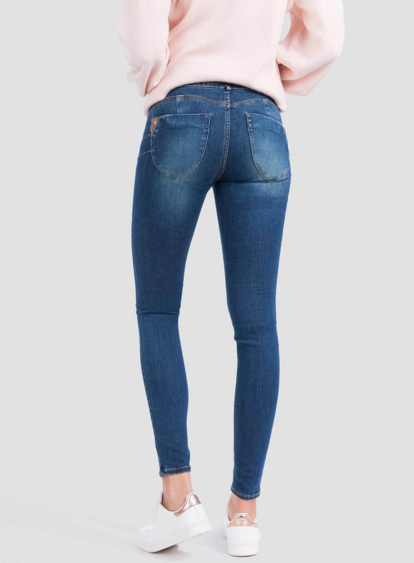 Jeans one size double-up skinny aplicações para mulher da Tiffosi