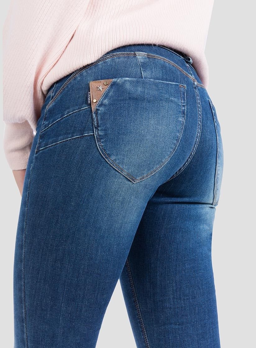 Jeans one size double-up skinny aplicações para mulher da Tiffosi