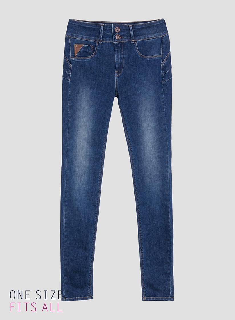 Jeans one size double-up skinny aplicações para mulher da Tiffosi