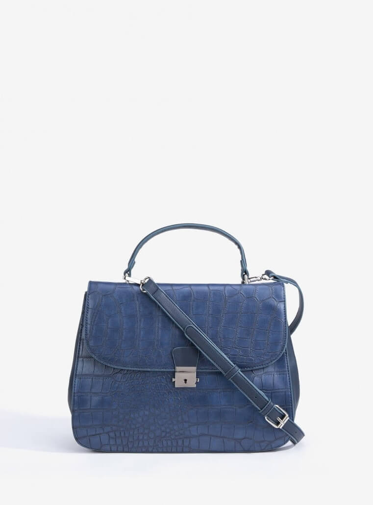City Bag Gravada em azul marino para mulher da Vilanova