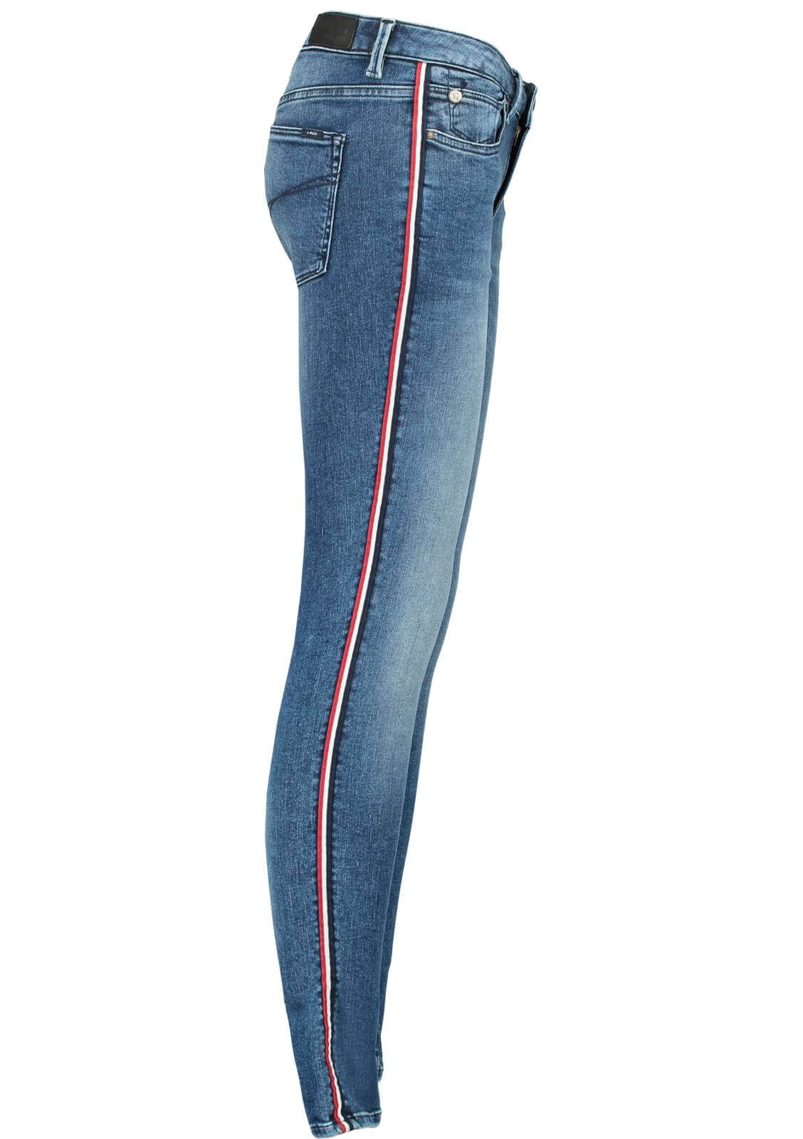 Calça de ganga clara com lista lateral para mulher da Garcia Jeans
