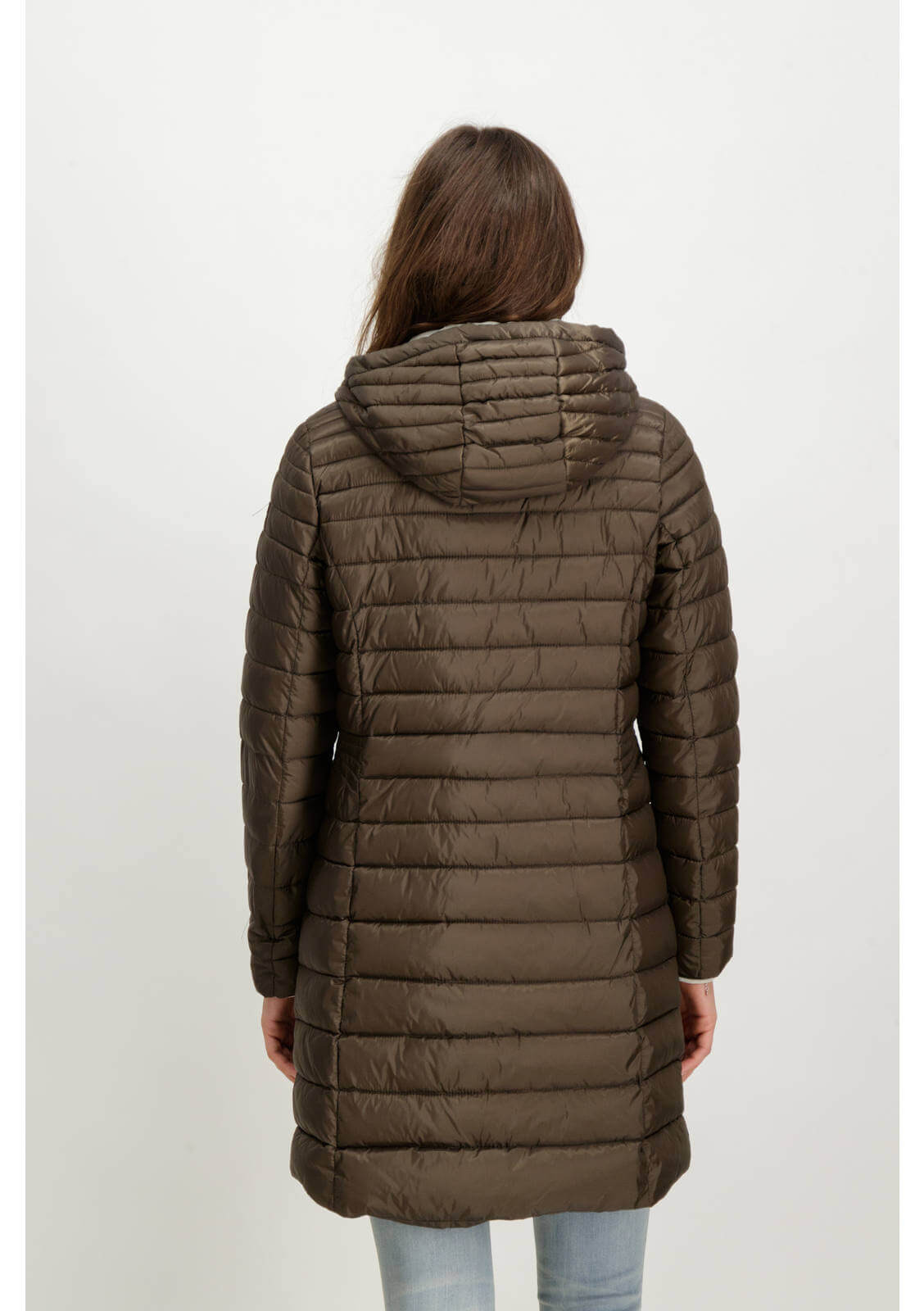Casaco comprido bronze acolchoado para mulher da Garcia Jeans