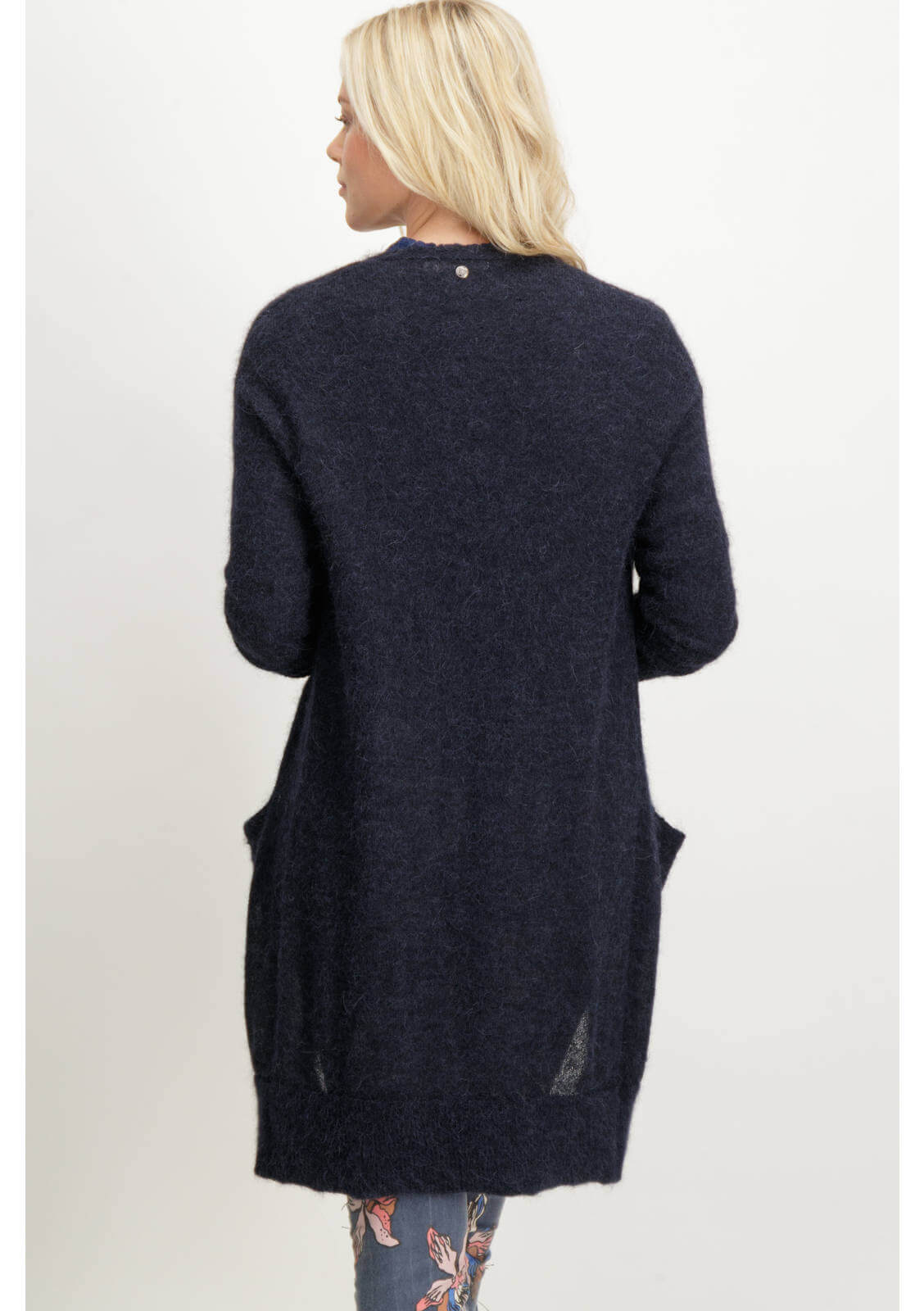 Casaco azul escuro malha alpaca para mulher da Garcia Jeans