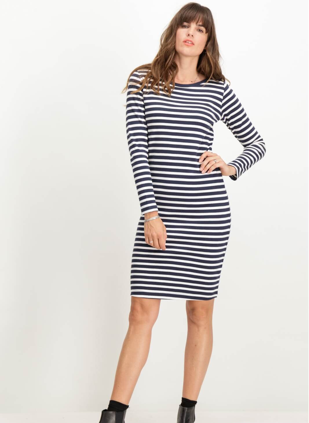 Vestido da malha com riscas para mulher da Garcia Jeans