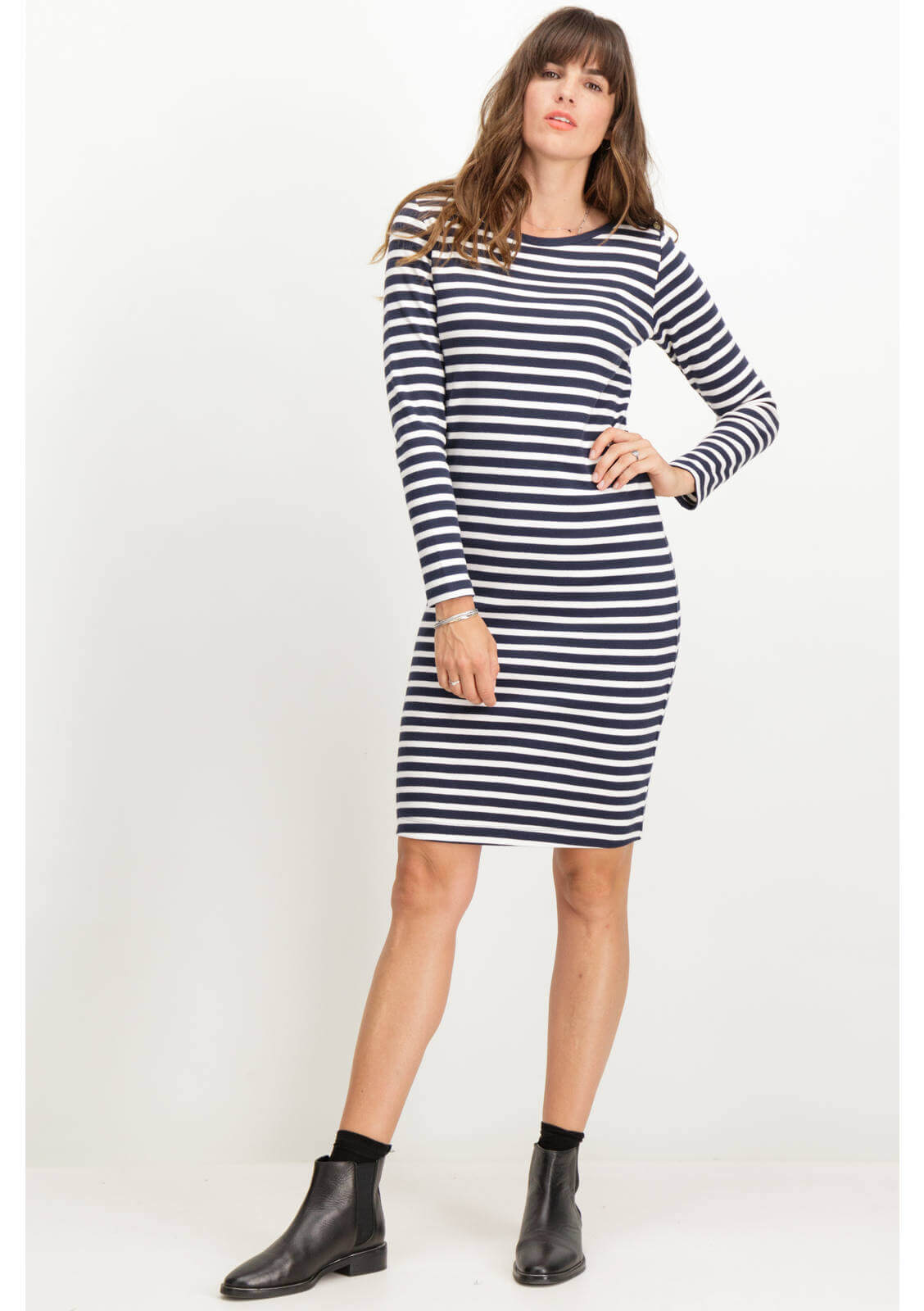 Vestido da malha com riscas para mulher da Garcia Jeans