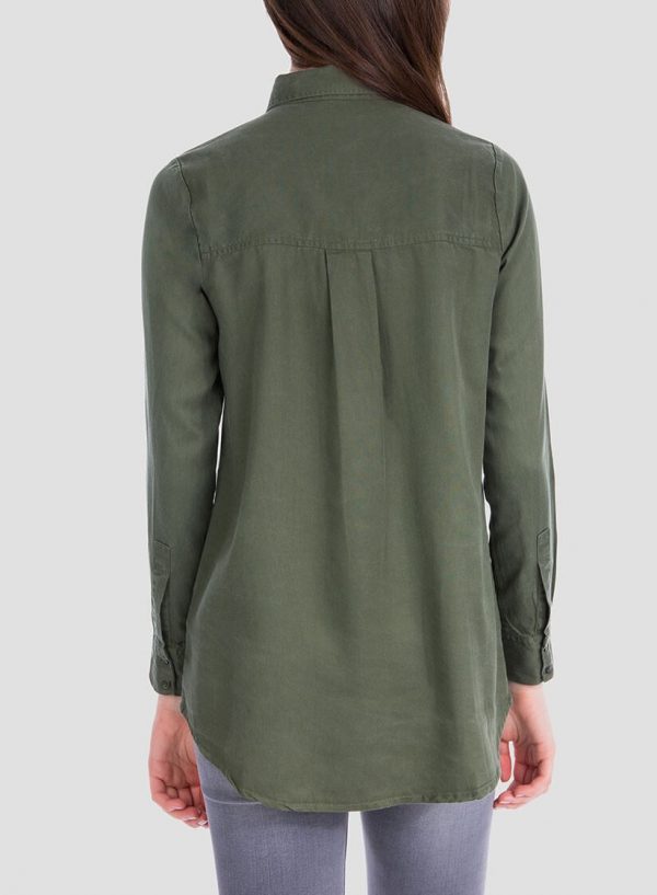 Costas da camisa bolsos com aplicações para mulher da Tiffosi