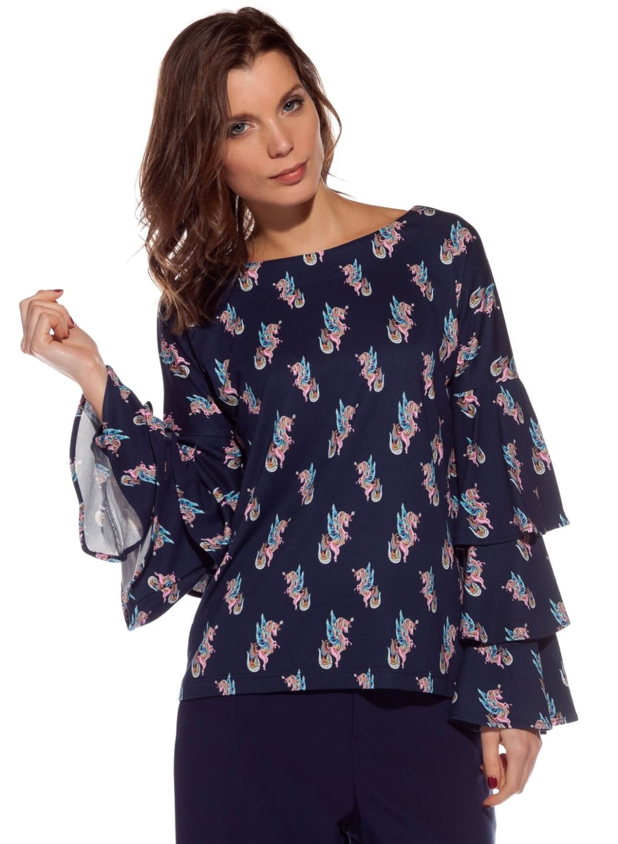 Camisola de malha com print unicórnios da Rosalita McGee