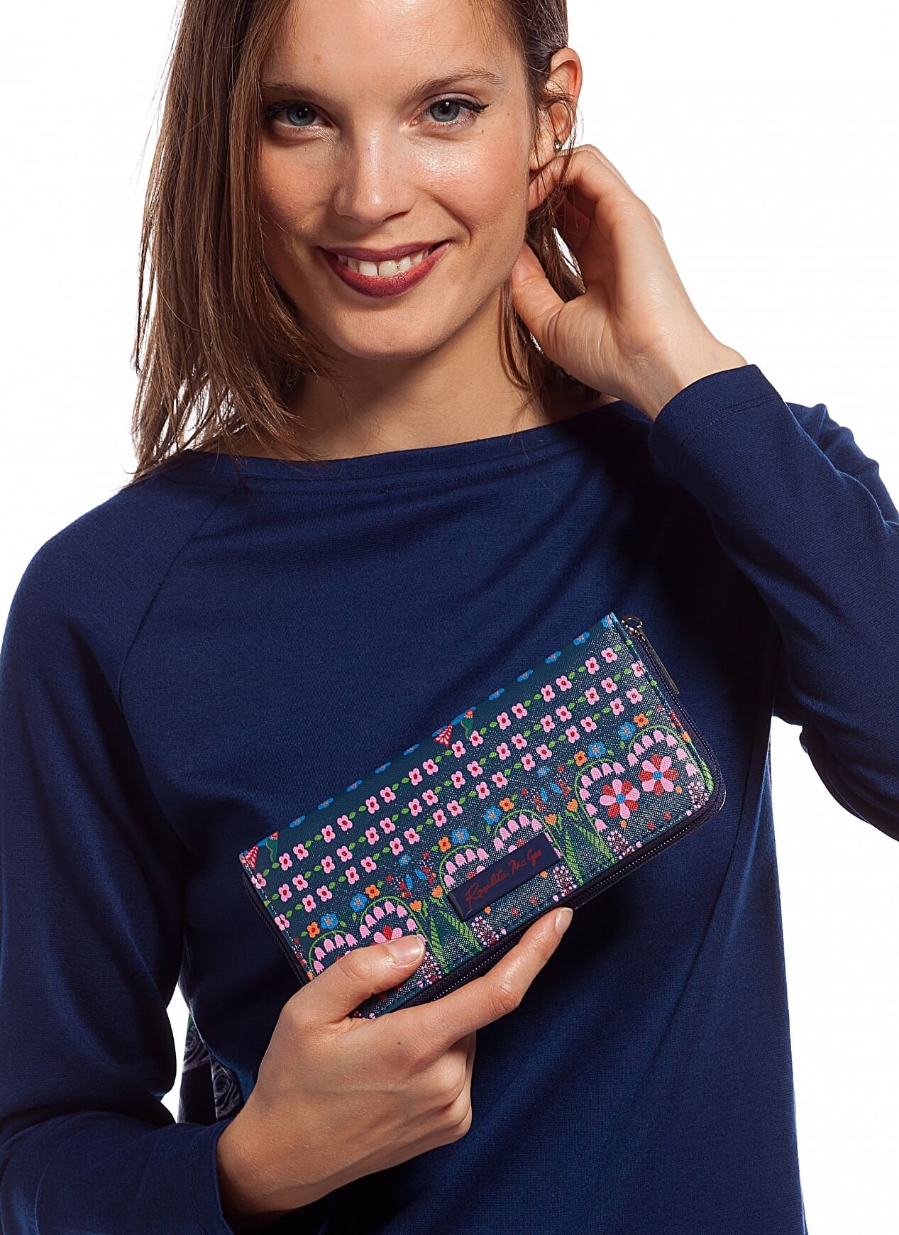 Porta moedas com print azul marino para mulher da Rosalita
