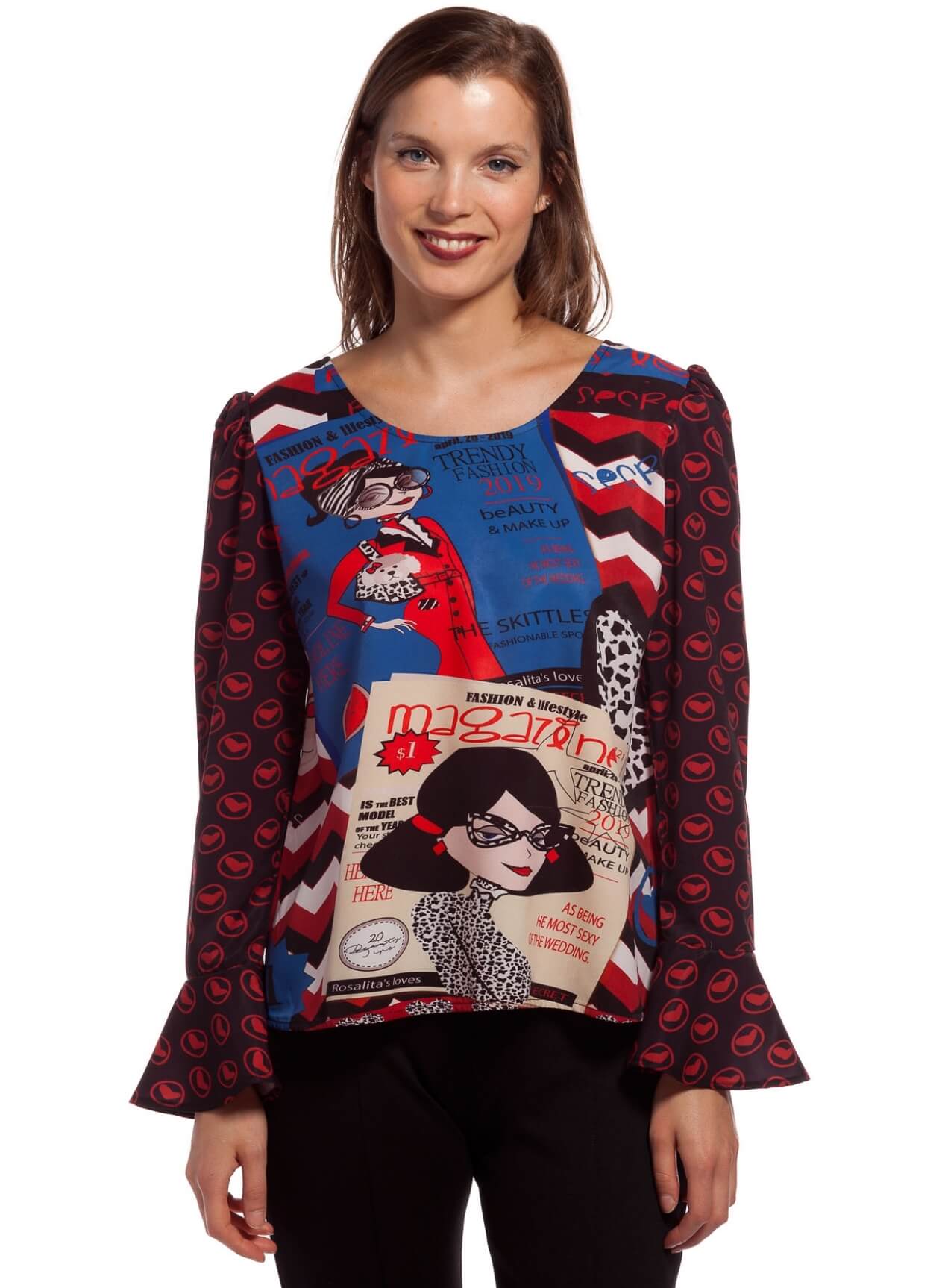 Blusa com mix de estampados para mulher da Rosalita McGee