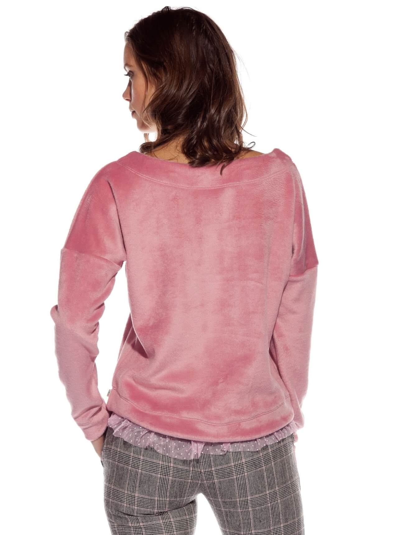Costas da camisola de malha de pelo rosa da Rosalita McGee