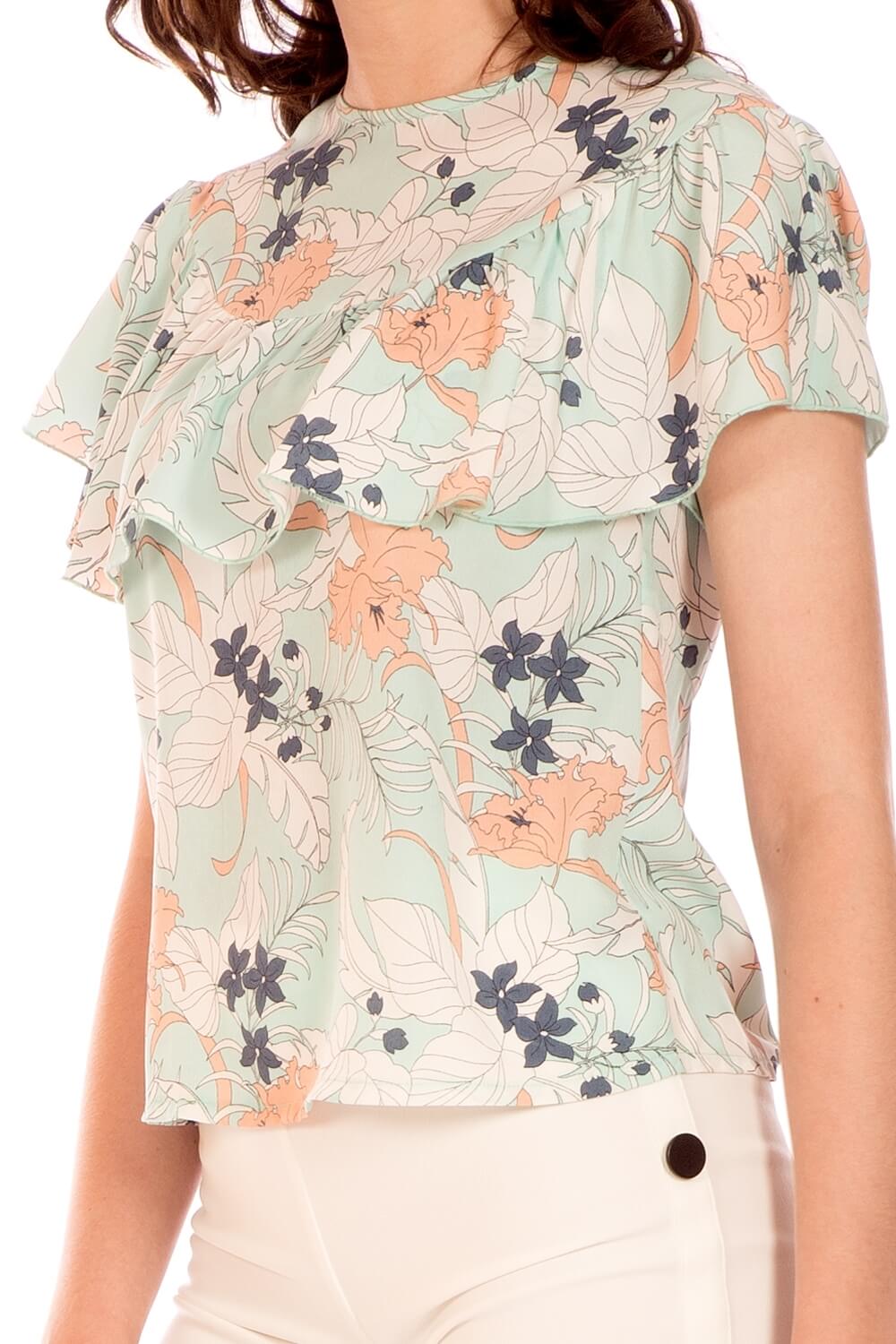 Tope print floral com folho da Minueto