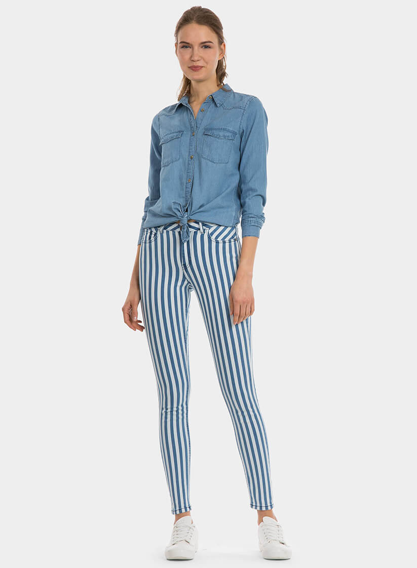 Camisa de ganga clara para mulher da Tiffosi