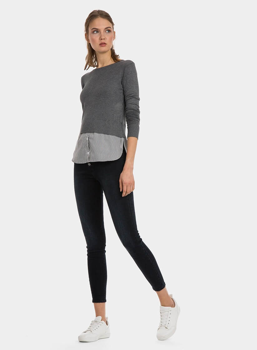 Camisola cinza combinada para mulher da Tiffosi