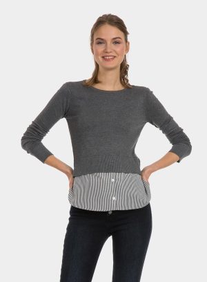Camisola cinza combinada para mulher da Tiffosi